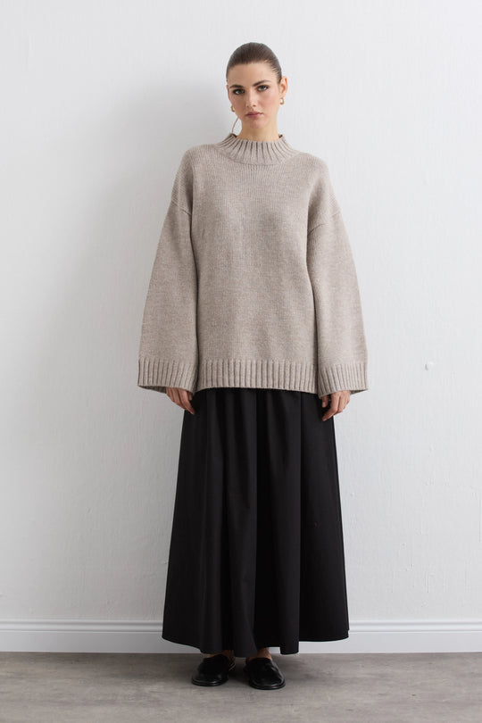 Knit trui met hoge kraag
