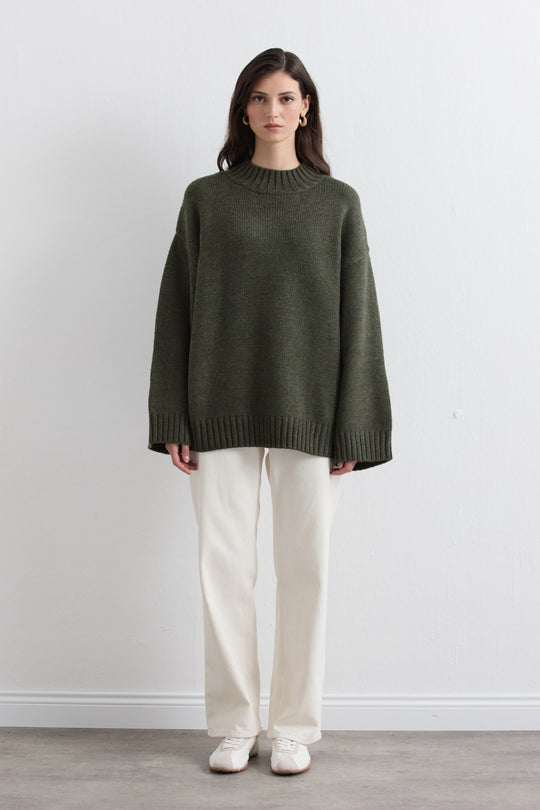 Knit trui met hoge kraag