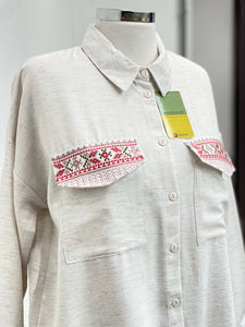 Linen blouse with detail