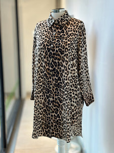 Satijnen blouse met luipaardprint
