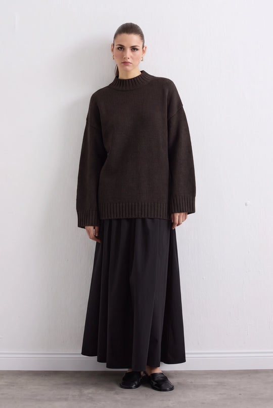 Knit trui met hoge kraag