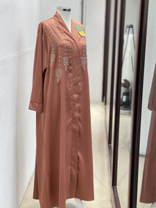 Satijnen abaya met steentjes
