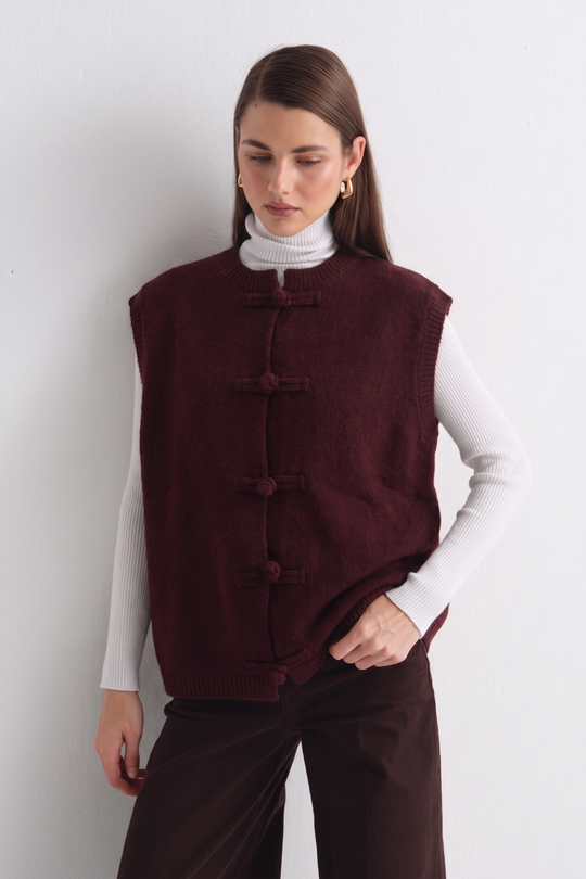 Mouwloze knit vest