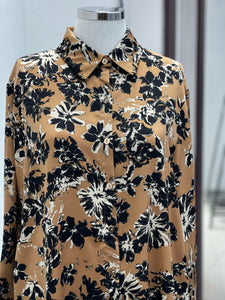 Satin blouse with floral print